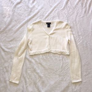 Chaps white crop sweater